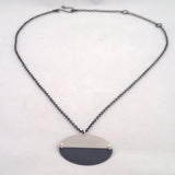 Hemisphere Necklace in silver and oxidized