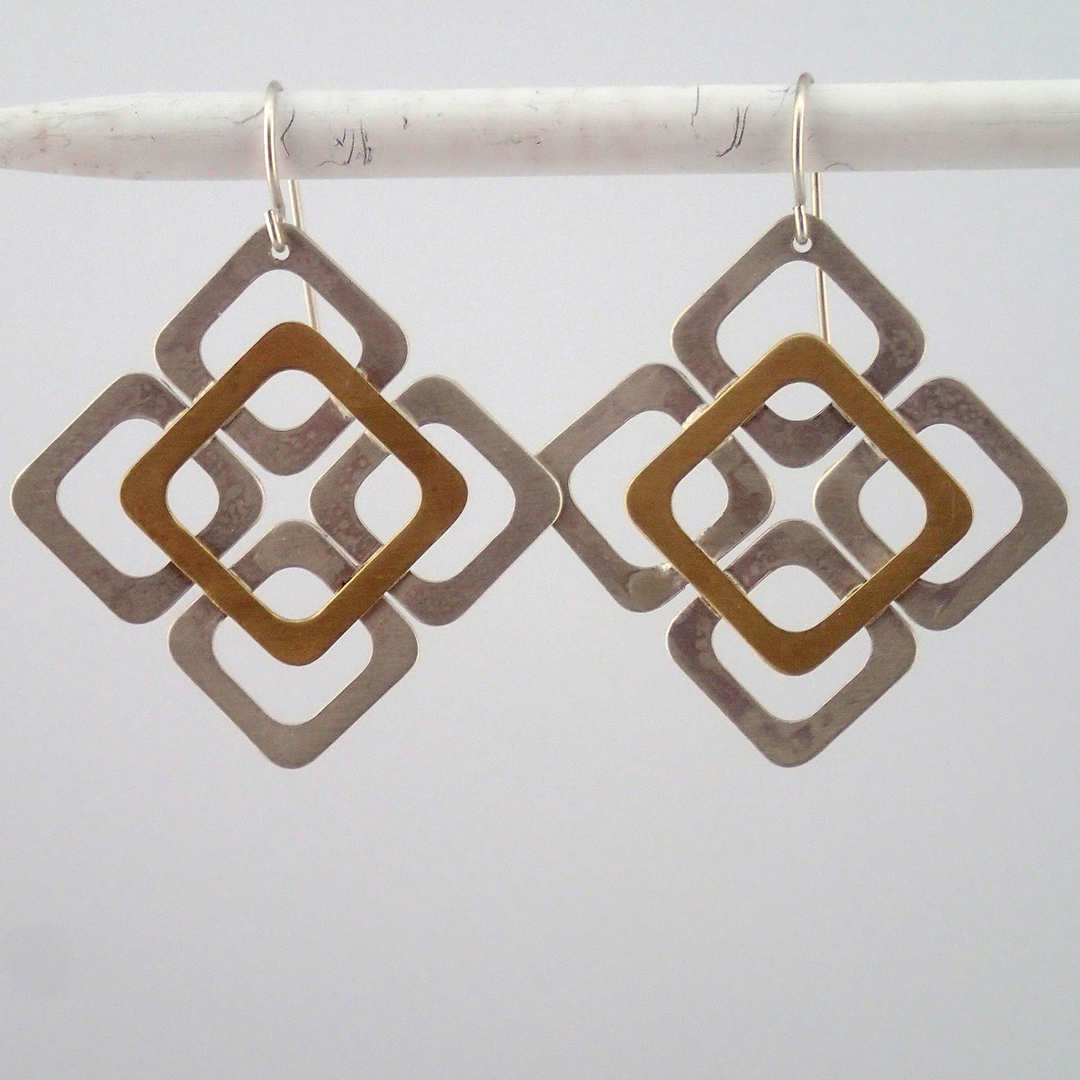 Daisy Chain earrings in silver and brass LMNT Jewelry