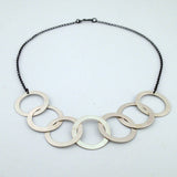 Silver Seven Rings Necklace