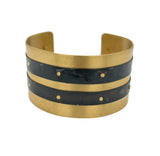 Third Rail Cuff Bracelet in Brass and Oxidized White Copper
