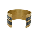 Third Rail Cuff Bracelet in Brass and Oxidized White Copper