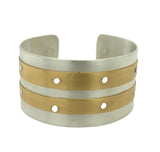 Third Rail Cuff Bracelet in White Copper and Nugold Brass