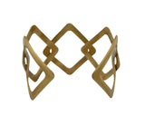 Five Diamonds Cuff Bracelet in Brass