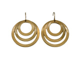 Three rings earrings in brass
