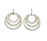Three rings earrings in white copper