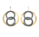 Brass and Oxidized Super 8 earrings
