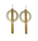 Ring & Bar earrings in White Copper and NuGold Brass