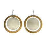 Saturn Earrings in White Copper and Brass