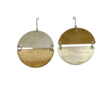 Hemisphere earrings in White Copper and NuGold Brass