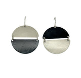 Hemisphere earrings in White Copper and Oxidized