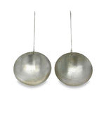Large White Copper Saucer Earrings
