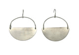 Semi Circle Earrings in White Copper