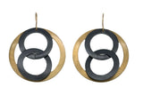 Super 8 Earrings in Brass and Oxidized Silver