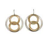 Super 8 Earrings in White Copper and Brass