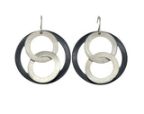 Super 8 Earrings in White Copper and Oxidized