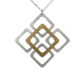 Daisy Chain Pendant Necklace in Silver and Brass