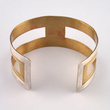 Silver and Brass  Outline Cuff Bracelet