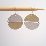 Hemisphere earrings in White Copper and NuGold Brass