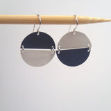 Hemisphere earrings in White Copper and Oxidized
