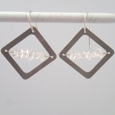 Herkimer Diamond earrings in Silver
