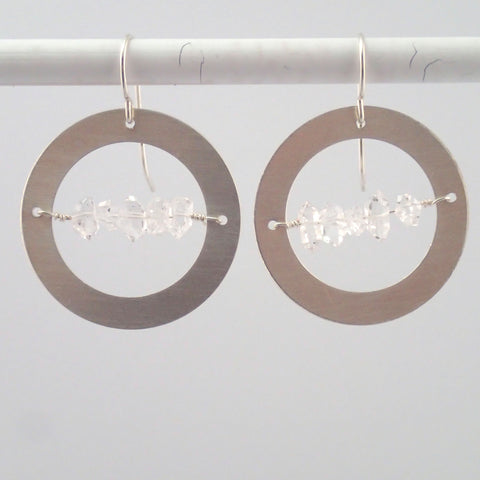 Herkimer in the Round earrings in Silver