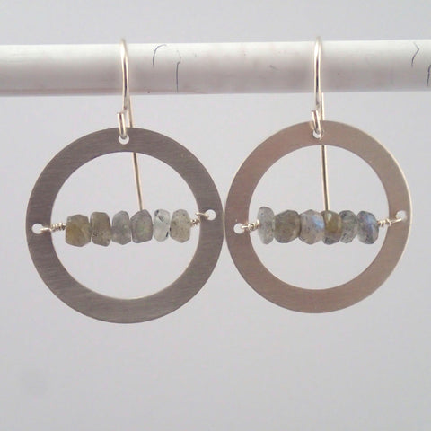 Labradorite in the Round earrings in Silver