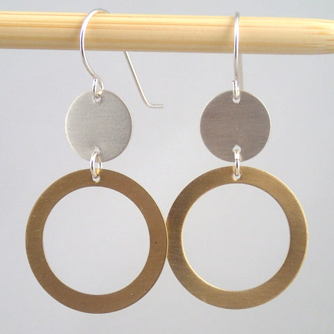 Silver and Brass "satellite" earrings