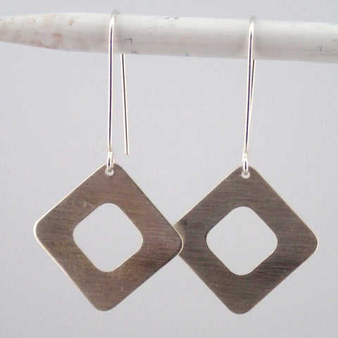 Small Silver Solitaire Earrings