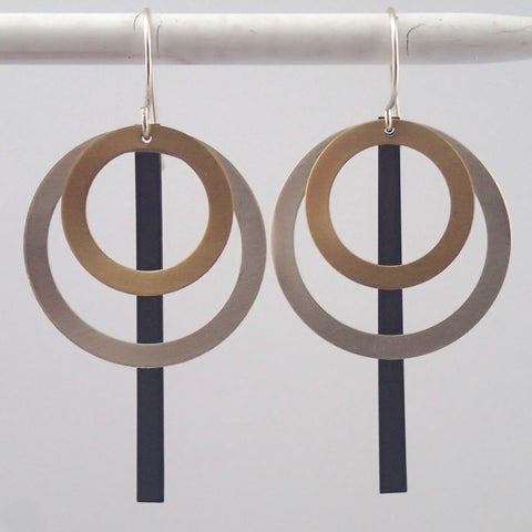 Spirograph Earrings in Mixed Metals