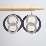 Super 8 Earrings in White Copper and Oxidized