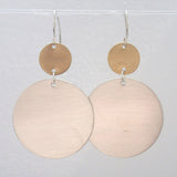 Silver and Brass "mars" circle earrings
