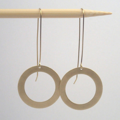 Large brass one ring earrings