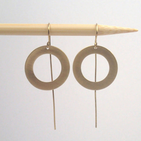 Small brass one ring earrings