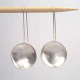 Large White Copper Saucer Earrings