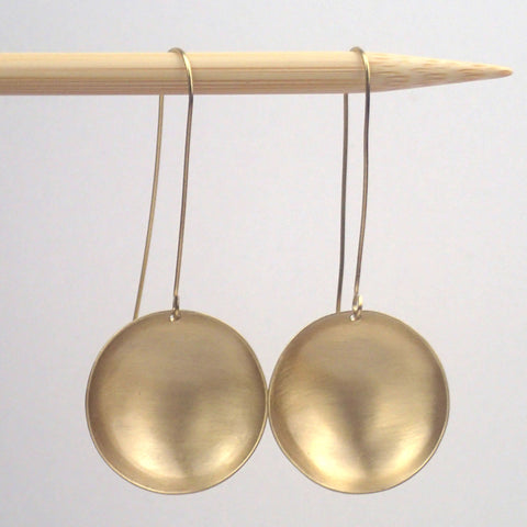 Large brass "saucer" earrings