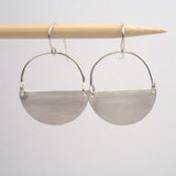 Semi Circle Earrings in White Copper