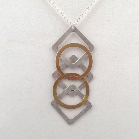 Argyle Pendant Necklace in Silver and Brass