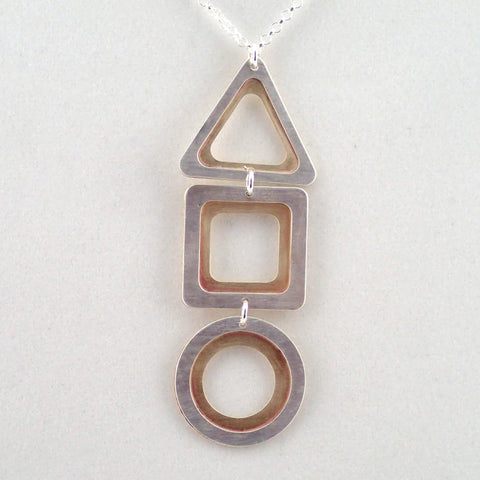 Basic Shapes Necklace in Silver and Brass