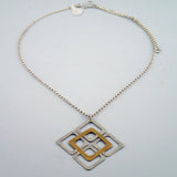 Daisy Chain Pendant Necklace in Silver and Brass