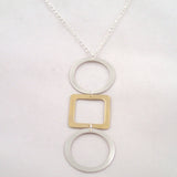Tic Tac Toe Necklace in Silver and Brass