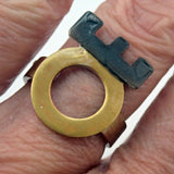 Corona Ring in Brass and Oxidized Silver